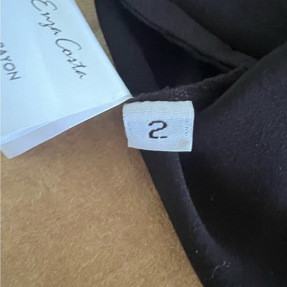 ENZA COSTA SZ MED BLACK RAYON SATIN CAMI ADJUSTABLE STRAPS FEMININE DRESSY - Picture 4 of 8